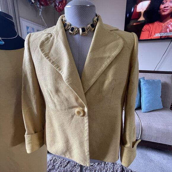 KASPER Separates Blazer Jacket Dress Suit Size 12 Linen Blend 2 Pc Set Career - Picture 4 of 13